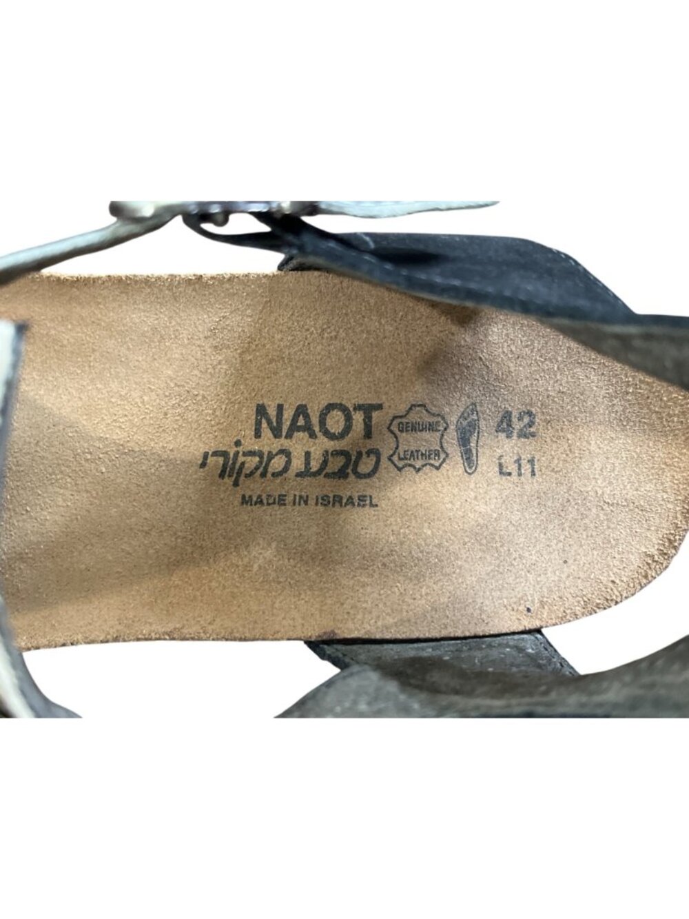 Naot Fiona Wedge Sandal Womens Size 11 Open-Toe Black Leather - Picture 6 of 9